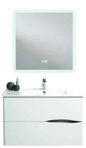 Meuble VELOURS à suspendre 90cm blanc avec MIROIR LED ATHENES